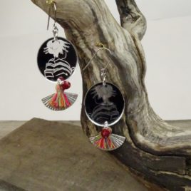 Boucles d’oreilles Geisha miroir