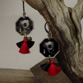 Boucles d’oreilles Geisha miroir