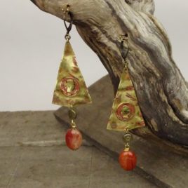 Boucles d’oreilles rustique jaspe rouge