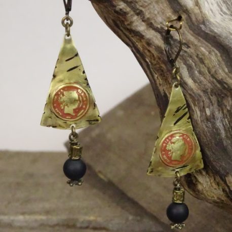 Boucles d’oreilles rustiques onyx (4)