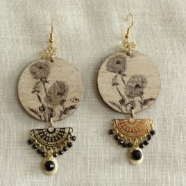 Boucles d’oreilles coquelicots noirs