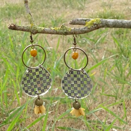 Boucles d’oreilles damier Lm bijoux (2)