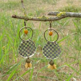 Boucles d’oreilles damier