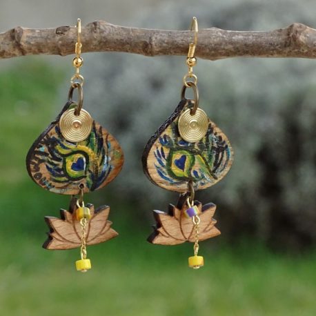 Boucles d’oreilles fleurs de lotus Lm bijoux (2)