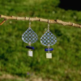 Boucles d’oreilles argent 925 pois lapis-lazuli