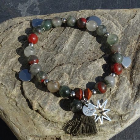 Bracelet agate et acier (2)