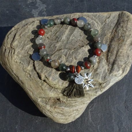 Bracelet agate et acier (3)