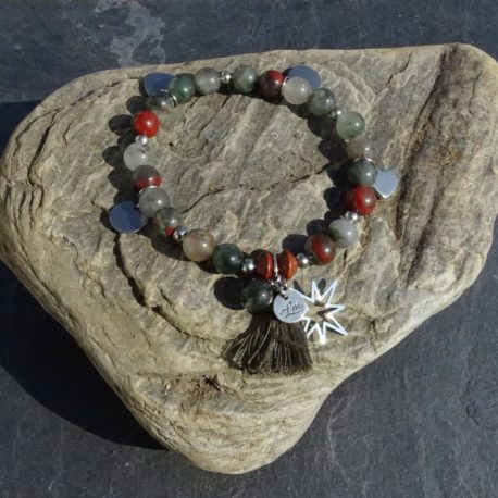 Bracelet agate et acier