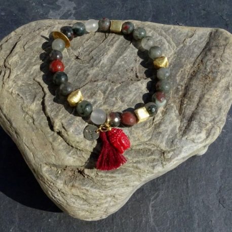 Bracelet agate gorgone et vermeil (2)