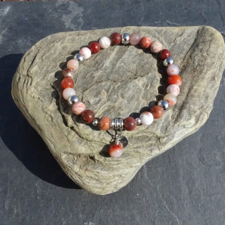 Bracelet agates et acier (2)