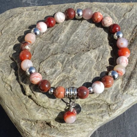 Bracelet agates et acier (3)