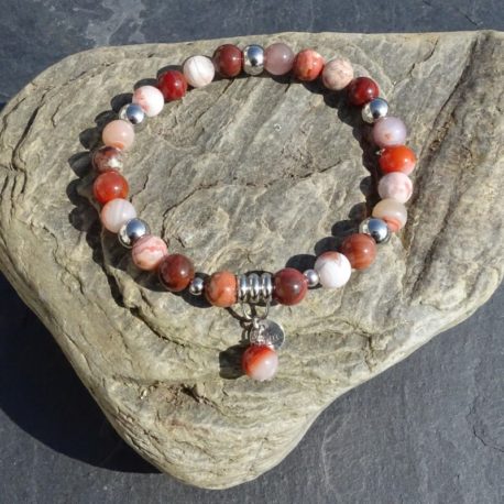 Bracelet agates et acier