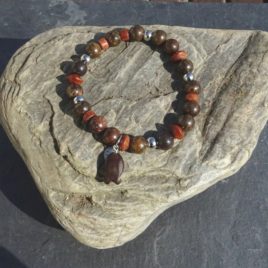 Bracelet bronzite et bois de bayong