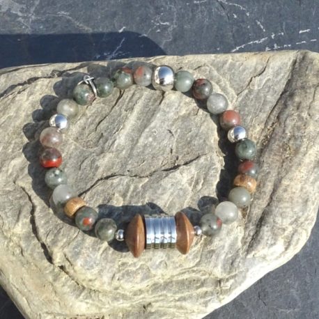 Bracelet homme agate et acier
