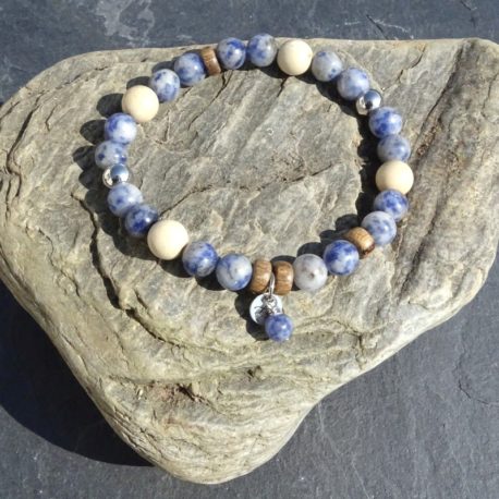 Bracelet sodalite et jaspe écru (2)