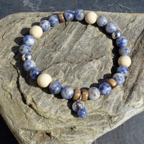 Bracelet sodalite et jaspe écru (3)