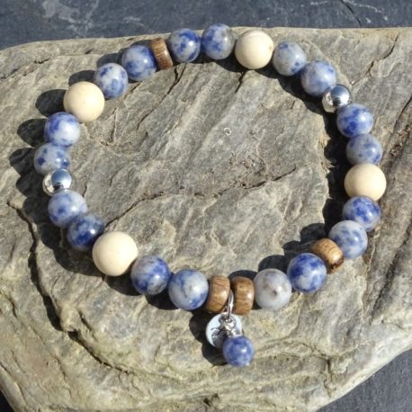 Bracelet sodalite et jaspe écru