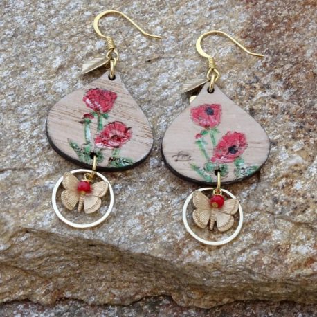 Boucles d’oreilles coquelicots (2)