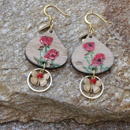 Boucles d’oreilles coquelicots