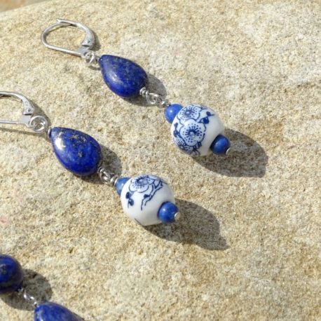 Boucles d’oreilles argent 925 lapis-lazuli