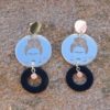 Boucles D'oreilles Pendantes Frida Kahlo - Vert - Dormeuses En Verre Et Acier - Neuf Avec étiquettes