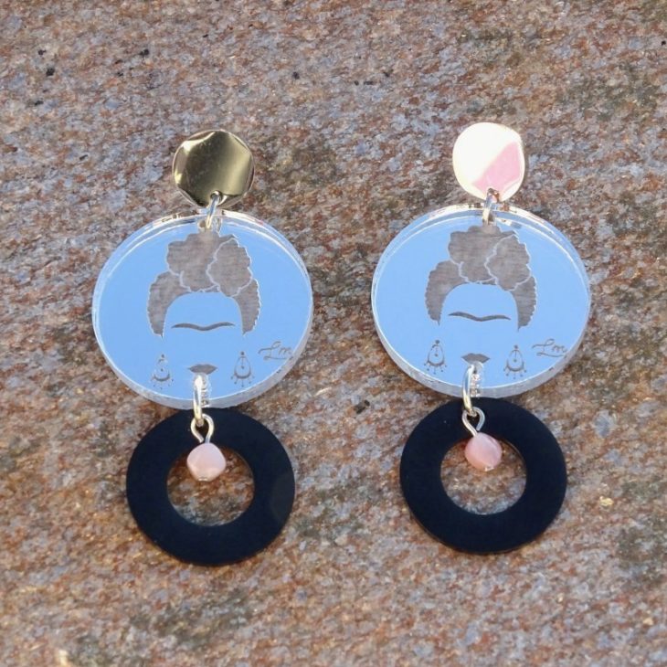 Boucles D'oreilles Pendantes Style Frida Kahlo - Vert, Dormeuses En Acier Inoxydable - Neuf Avec étiquettes