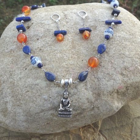 Collier et boucles d’oreille lapis-lazuli (2)