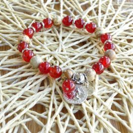 Bracelet cornaline et jaspe paysagé