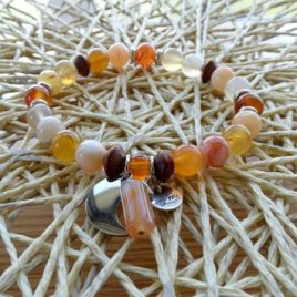 Bracelet cornaline panachée
