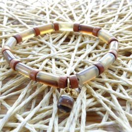 Bracelet en corne et bois de bayong