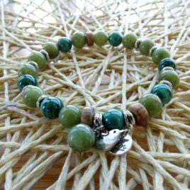 Bracelet malachite et jade