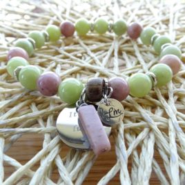 Bracelet jade et rhodonite