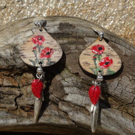 Boucles d’oreilles coquelicots gorgone argent 925