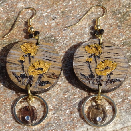 Boucles d’oreilles coquelicots jaune (2)