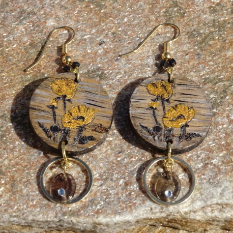 Boucles d’oreilles coquelicots jaune (3)