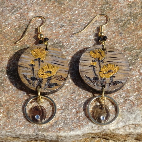 Boucles d’oreilles coquelicots jaune (3)