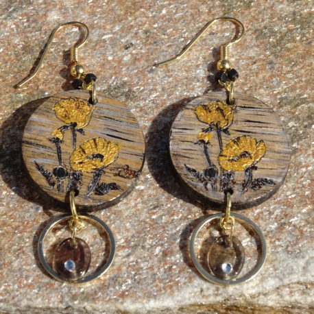 Boucles d’oreilles coquelicots jaune