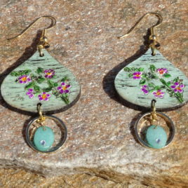 Boucles d’oreilles bouquet de fleurs et jade