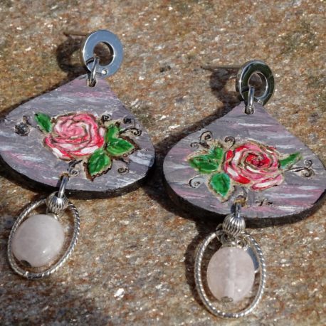 Boucles d’oreilles roses et morganite (2)