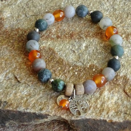 Bracelet agate et cornaline