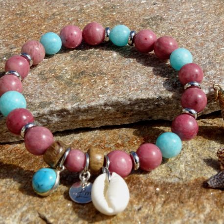 Bracelet amazonite et rhodonite (2)