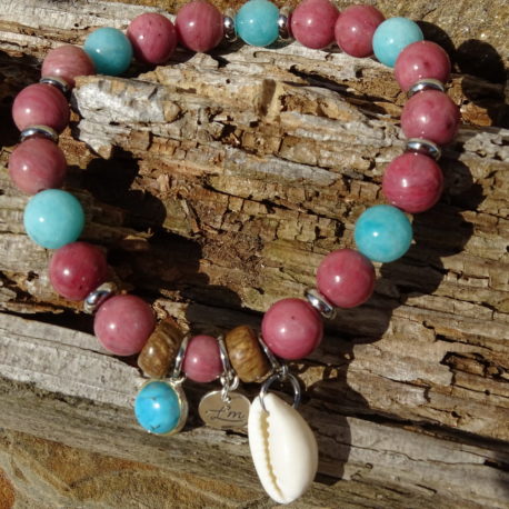 Bracelet amazonite et rhodonite (4)