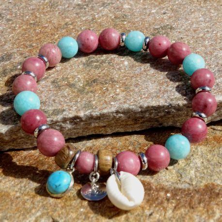 Bracelet amazonite et rhodonite