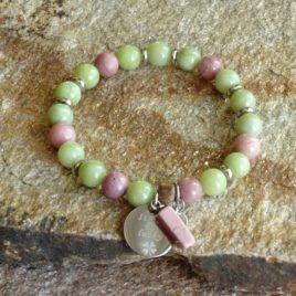 Bracelet jade et rhodonite