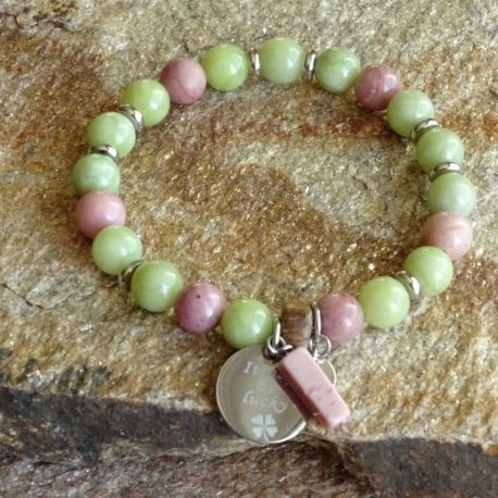 Bracelet jade et rhodonite (3)