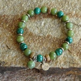 Bracelet malachite et jade