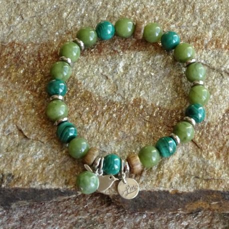 Bracelet malachite et jade (3)