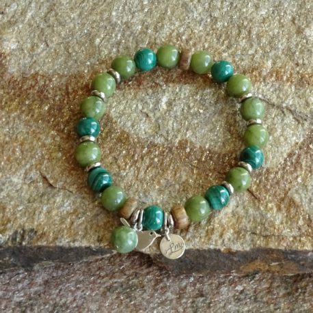 Bracelet malachite et jade (4)