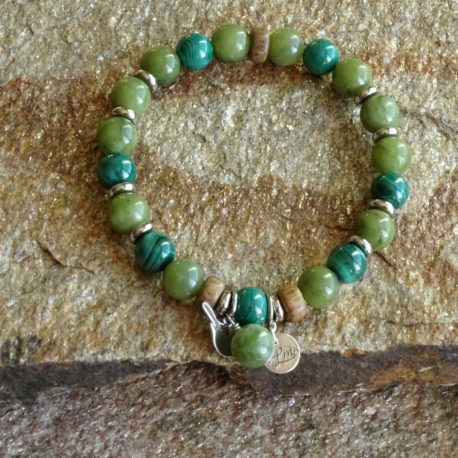 Bracelet malachite et jade